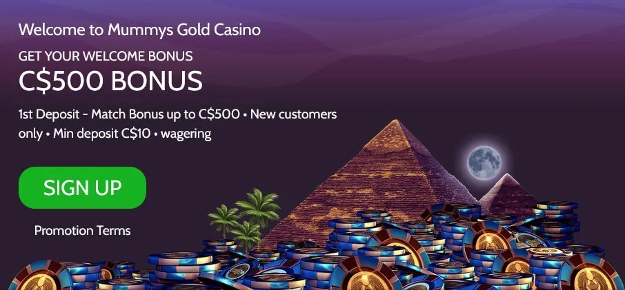 Mummys Gold Casino promotion