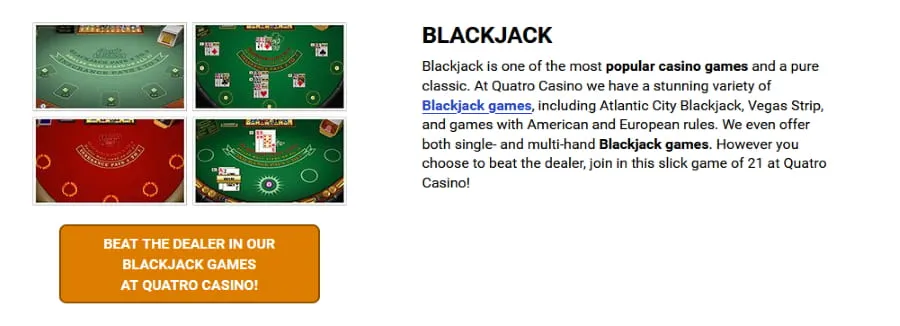 Quatro Casino blackjack