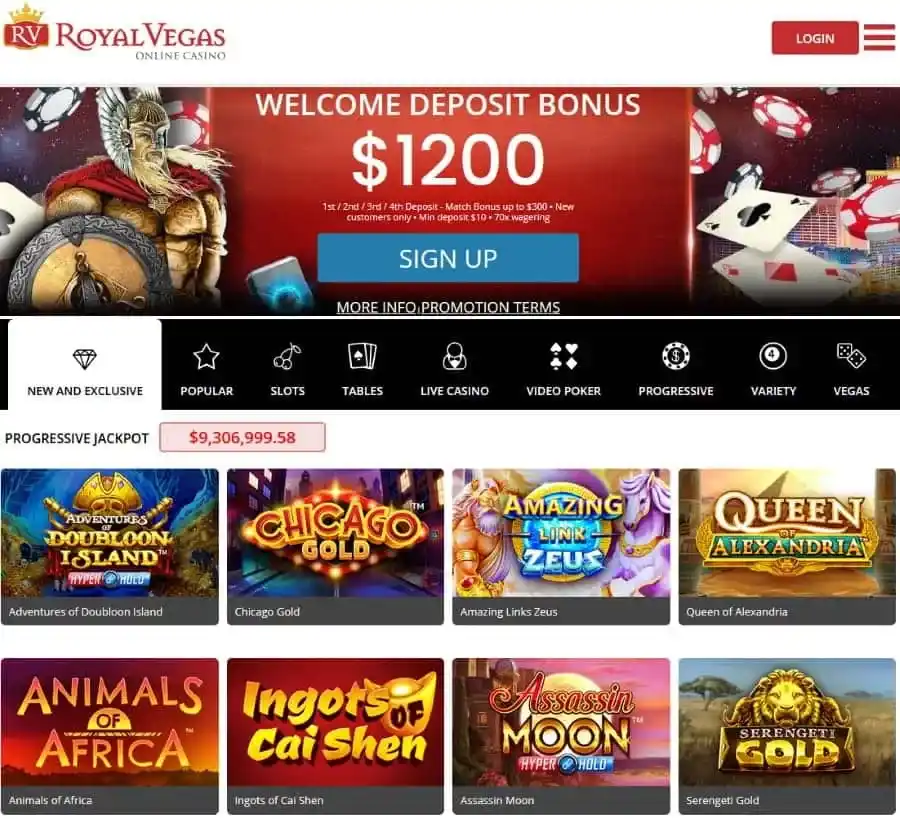 royal vegas casino main page